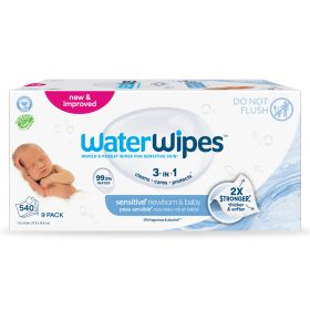   9x WATERWIPES Nedves törlőkendők, műanyagmentes 60 db ( 540 db )