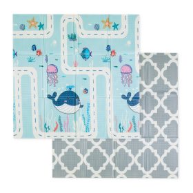   PETITE&MARS Összehajtható játszószőnyeg Campy S 120x120 cm Ocean&Arabesca