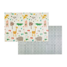   PETITE&MARS Összehajtható játszószőnyeg Campy L 130x200 cm Animals&Hexagon