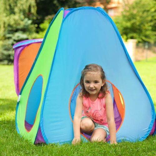 Baby Mix gyermek sátor 3az1-ben 3 részes narancs-kék