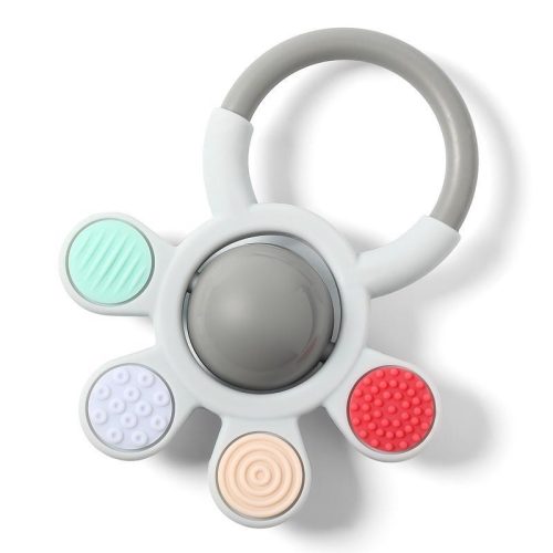 BABYONO Silicone Ortho Teether csörgővel 0m+
