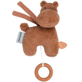   Nattou felhúzós zenélõ játék plüss kicsi Susie and Bonnie - Susie, a víziló barna