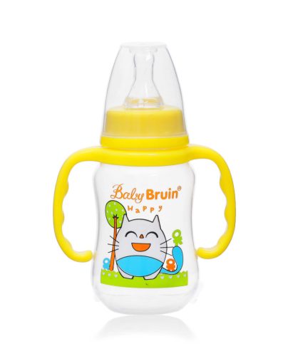 Babybruin 125 ml PP c.üveg fogóval karcsúsított sárga