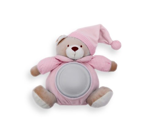BB Plüss Maci éjszakai fénnyel 20cm rózsa