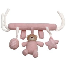 55043720 Plüss Macikás akasztó 23 cm rózsaszín