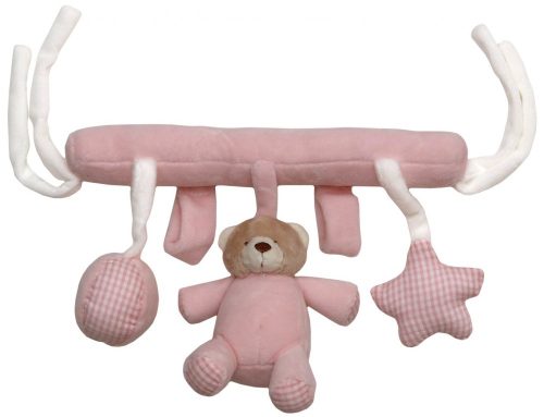 55043720 Plüss Macikás akasztó 23 cm rózsaszín