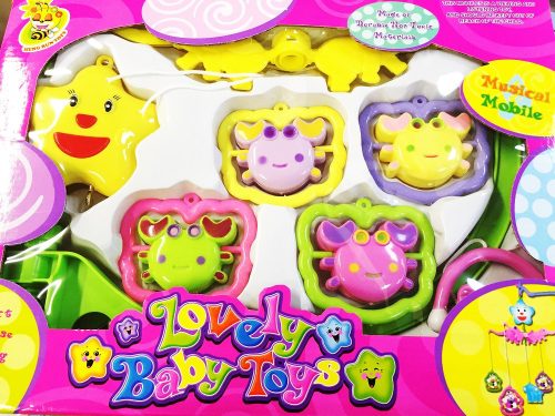 Állatos műanyag zenélő forgó játék 