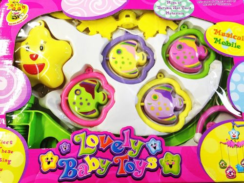 Állatos műanyag zenélő forgó játék 