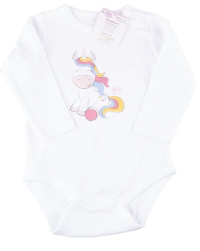 BabyBruin® MINTÁS 100% pamut kombidressz OEKO TEX minősítéssel, hosszú ujjú 68-es unikornis