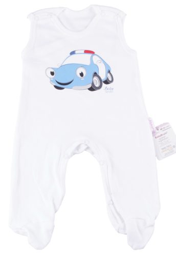 BabyBruin® MINTÁS  100% pamut ujjatlan rugi lábfejes OEKO TEX minősítéssel, rövid ujjú 56-os autó