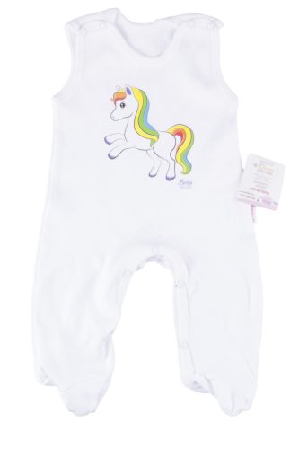 BabyBruin® MINTÁS  100% pamut ujjatlan rugi lábfejes OEKO TEX minősítéssel, rövid ujjú 56-os lovacska