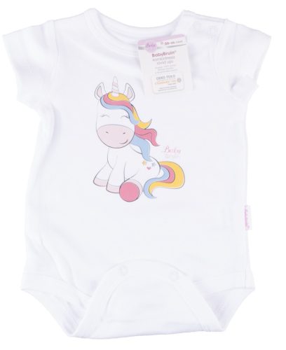 BabyBruin® MINTÁS 100% pamut kombidressz OEKO TEX minősítéssel, rövid ujjú 68-es unikornis