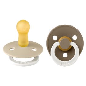   BIBS játszócumi - Colour natúr kaucsuk éjszakai 6-18 hó vanília és tölgy 2 db