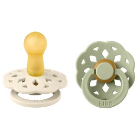   BIBS játszócumi - Boheme natúr kaucsuk 6-18 hó krémfehér és zsálya 2 db