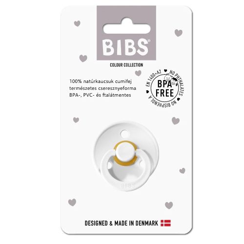BIBS játszócumi - Colour natúr kaucsuk 6-18 hó hófehér 1 db tasakban