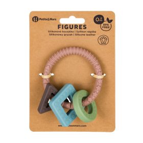 PETITE&MARS szilikon rágóka Figures Velvet Latte 0m+