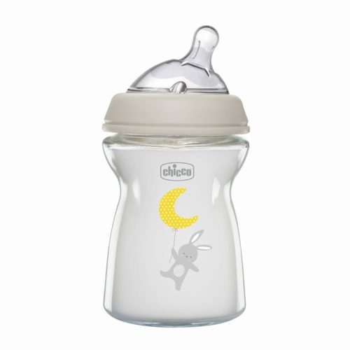 CHICCO Csecsemő palack üveg Natural Feeling 250ml semleges 0m+