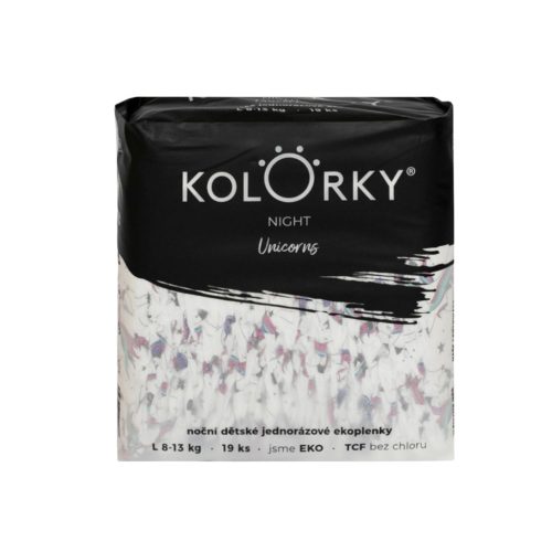 KOLORKY NIGHT Egyszer használatos öko éjszakai pelenkák L (8-13 kg) 19 db