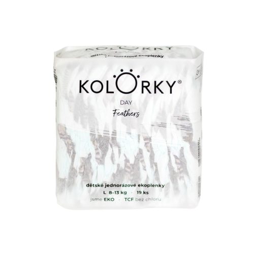 KOLORKY DAY Egyszer használatos öko pelenka, L méret (8-13 kg) 19 db