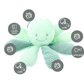 Nattou foglalkoztató játék plüss Lapidou Octopus Zöld