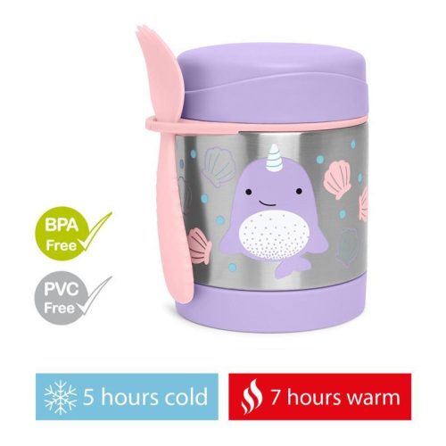 SKIP HOP Állatkert Étel termosz kanállal/villával Narvál 325 ml, 3r+