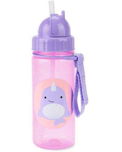 SKIP HOP Zoo bögre szívószállal PVC és BPA-mentes PP szívószállal Narvál 12m+
