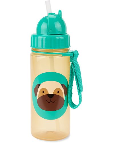 SKIP HOP Zoo bögre szívószállal PVC és BPA mentes PP szívószállal Mopsz 12m+