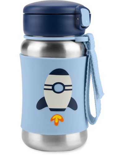 SKIP HOP Spark Style flakon rozsdamentes acélból készült vizes szívószállal Rocket 12m+