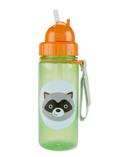 SKIP HOP Zoo bögre szívószállal PVC és BPA-mentes PP szívószállal Mosómedve 12m+