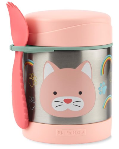 SKIP HOP Zoo Food termosz kanállal/villával Macska 325 ml, 3r+