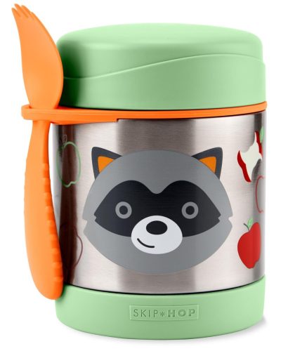 SKIP HOP Zoo Étel termosz kanállal/villával Mosómedve 325 ml, 3r+