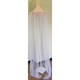   EKO Gyermekágy baldachin muszlin + tüll Púderrózsaszín 240x300 cm