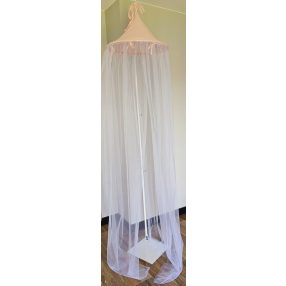   EKO Gyermekágy baldachin muszlin + tüll Púderrózsaszín 240x300 cm