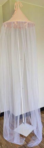 EKO Gyermekágy baldachin muszlin + tüll Púderrózsaszín 240x300 cm