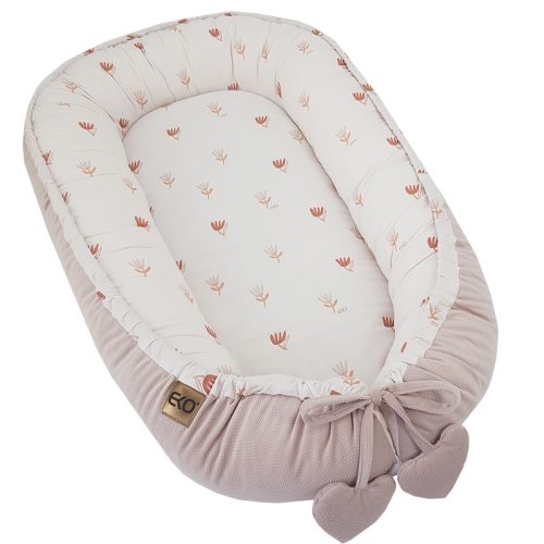 EKO Baby nest pamut bársony Beige Meadow 90x60cm