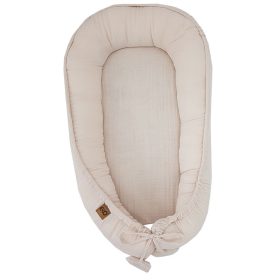 EKO Baby fészek muszlin bársonyból Bézs 90x60cm