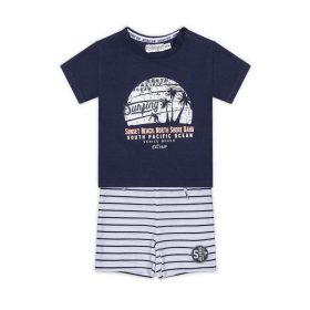 DIRKJE 2 részes rövidnadrág szett 80 Navy+White+Stripe
