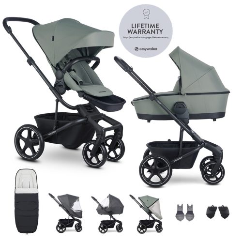 EASYWALKER Szett XXL kombinált babakocsi Harvey5 Midnight Black kiegészítőkkel