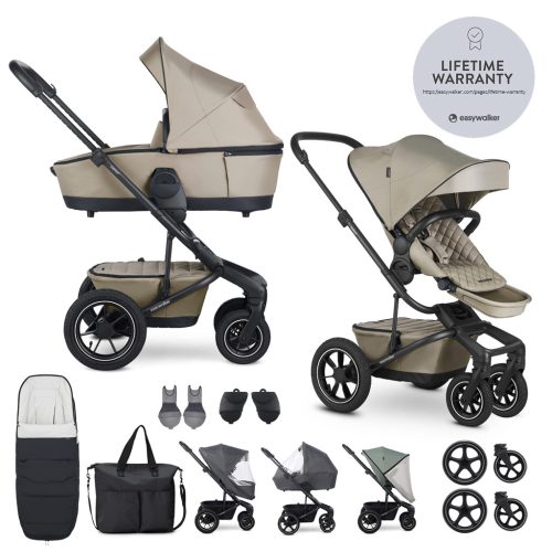 EASYWALKER Szett XXL kombinált babakocsi Harvey5 Air Premium Pearl Taupe kiegészítőkkel