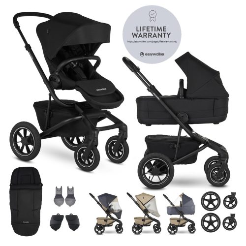 EASYWALKER Szett XXL kombinált babakocsi Jimmey Air Pepper Black kiegészítőkkel