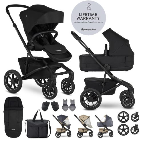 EASYWALKER Szett XXL kombinált babakocsi Jimmey Air Pepper Black kiegészítőkkel