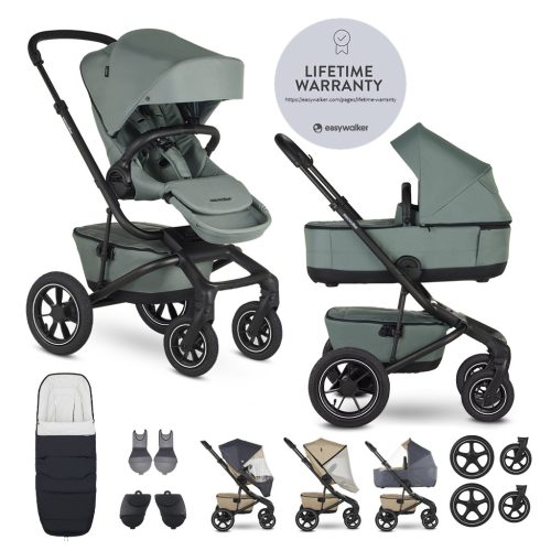 EASYWALKER Szett XXL kombinált babakocsi Jimmey Air Thyme Green kiegészítőkkel