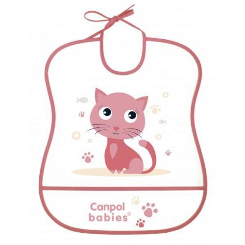 CANPOL BABIES Puha műanyag előke Aranyos állatok macska