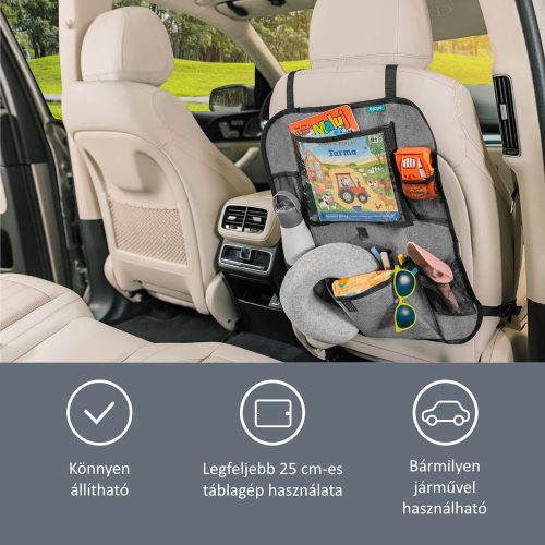 Zopa autós rendezõ üléstámlára tablet zsebbel szürke ZOP029112