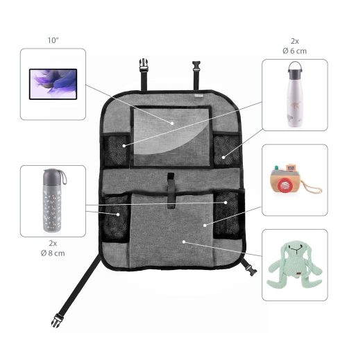 Zopa autós rendezõ üléstámlára tablet zsebbel szürke ZOP029112