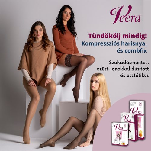 Kompressziós térdharisnya, 140 DEN, 3-4-es méret (testszín/nyitott lábfejjel)