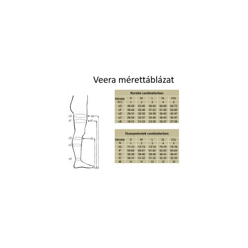 Kompressziós térdharisnya, 40 DEN, 1-2-es méret (barna)
