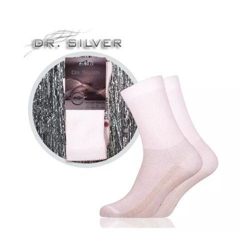 Dr. Silver Medical ezüstszálas bokazokni, fehér (44-46)