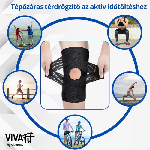 Tépőzáras térdrögzítő keresztpántokkal XL