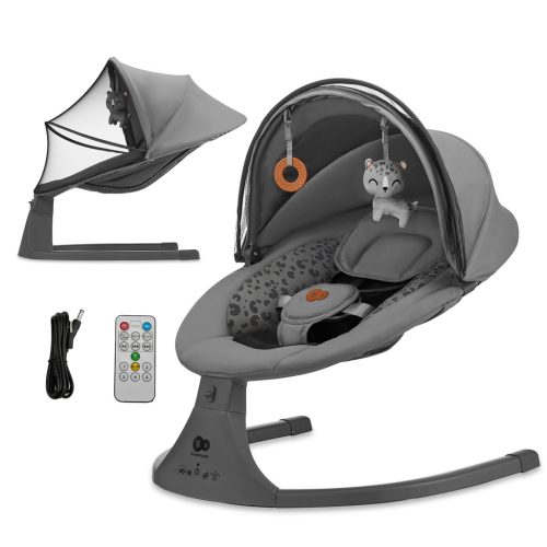 KINDERKRAFT Lumi 2in1 hintaszék dallammal, 9 kg-ig, Prémium sötétszürke